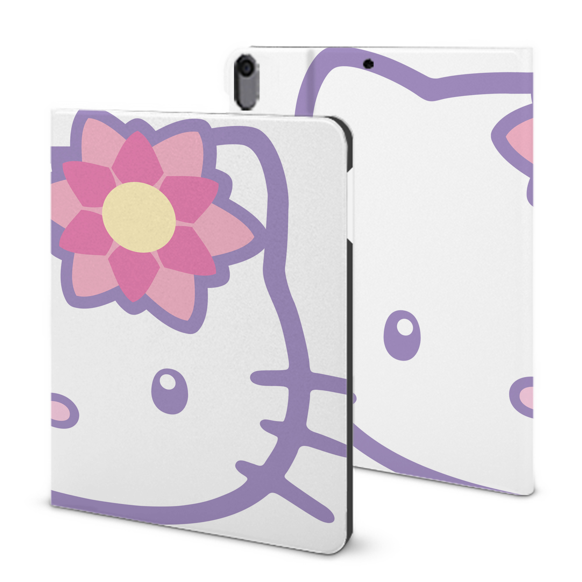 （画像用） Hello Kitty ハローキティ IPad ケース ブック型 PUレザー TPU 耐衝撃 軽量 薄型 ペン収納なし 全面保護 IPad 各モデル対応